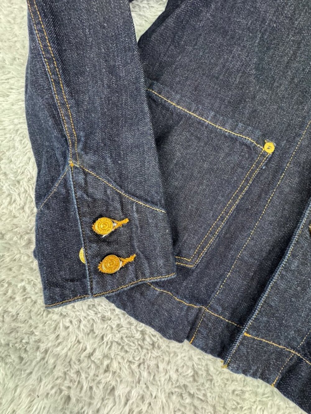 True Religion Camden Blue Collar Denim Jacket Womens M Embellished Design Retro - Picture 11 of 16